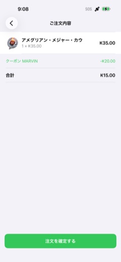 Japanese cart and coupon screen